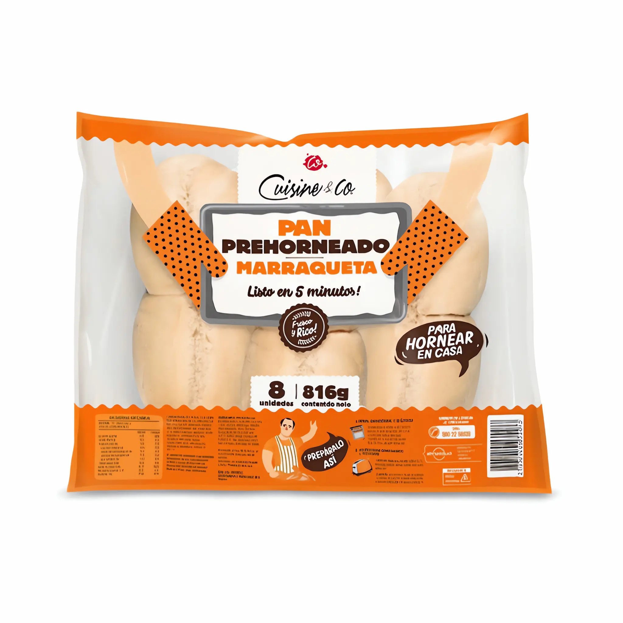 Pan Prehorneado Marraqueta